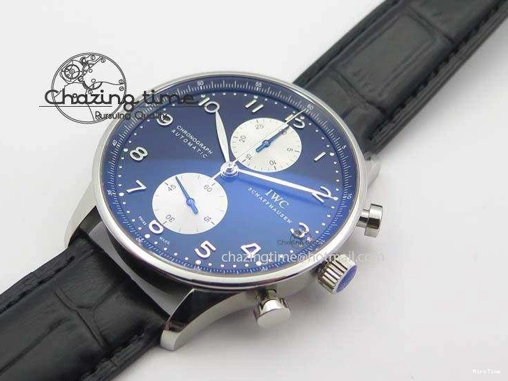 MIROTIME 0217 Modern Portuguese IW371404 ZF V3 1:1 Best Edition SS Black Dial On Black Leather Strap A 7267